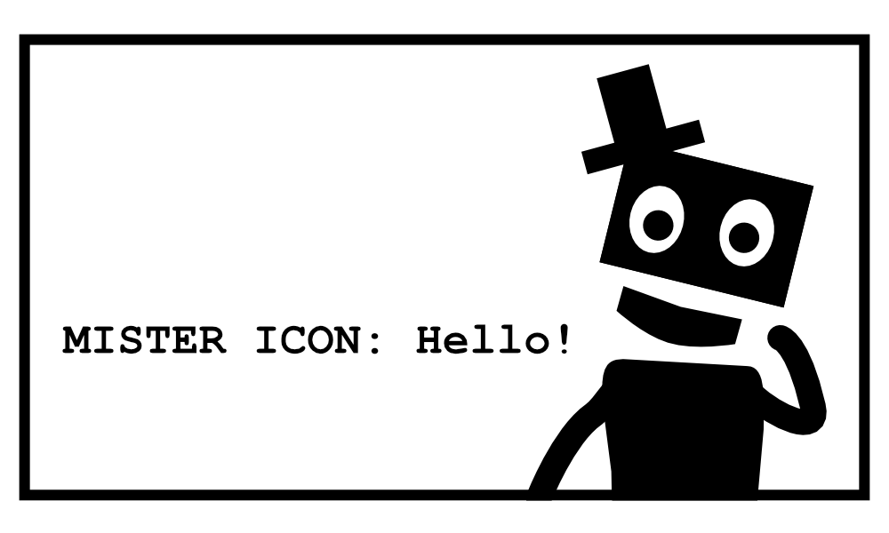 Mister Icon on TV with closed captions
