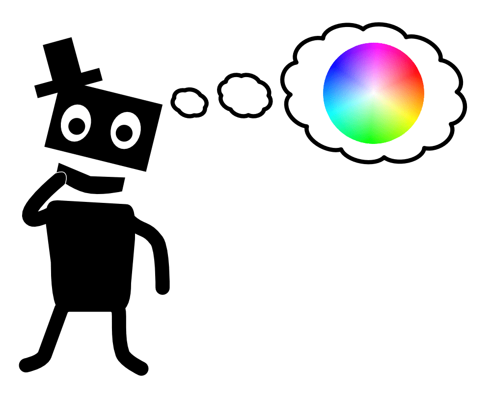 Mister Icon thinking about colours