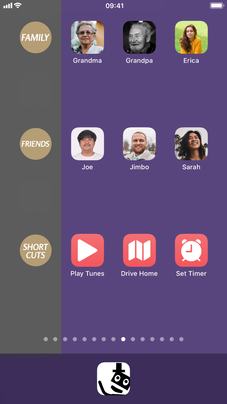 Mister Icon app home screen labels with home screen shortcuts