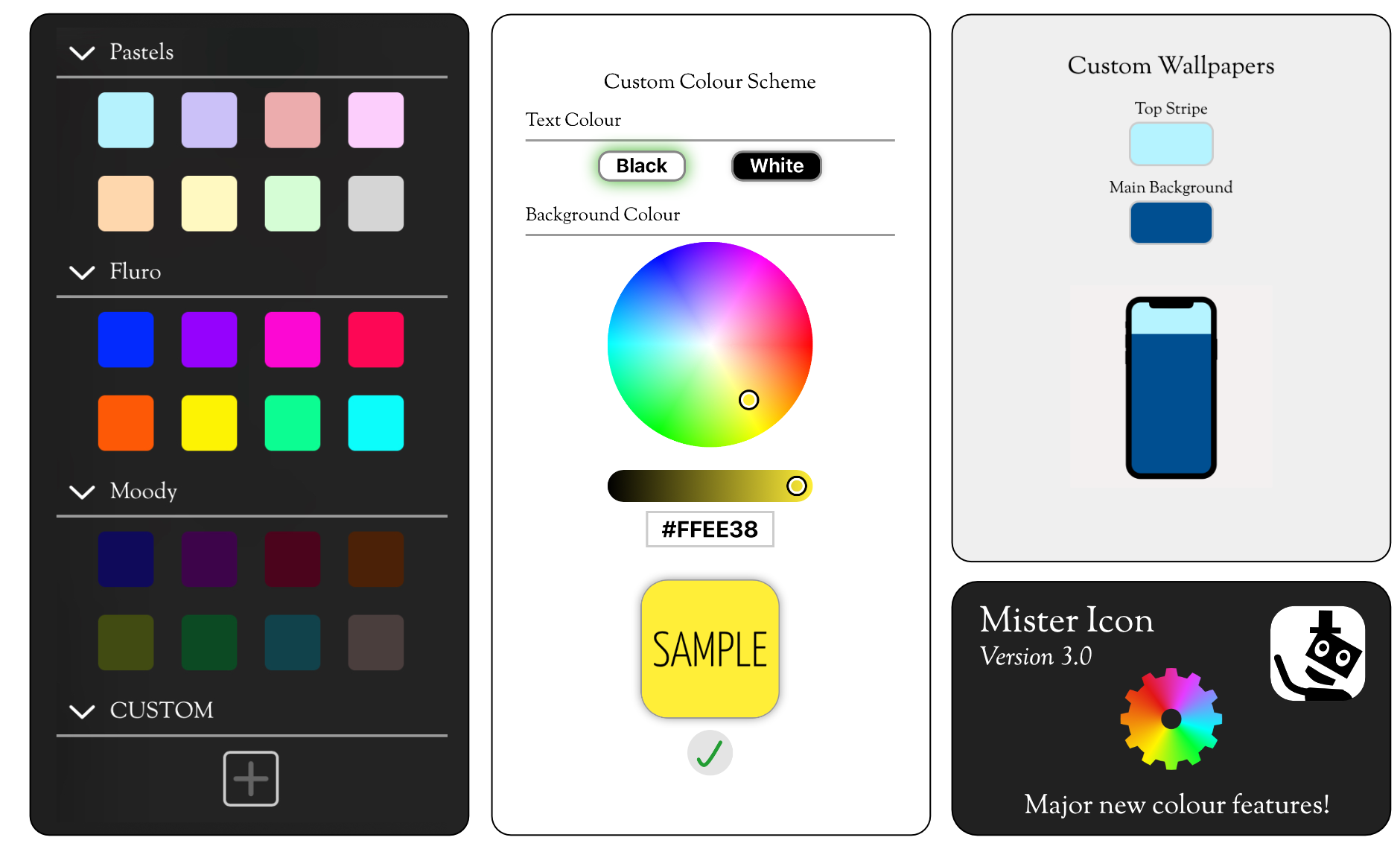 Mister Icon app version 3.0.0 - major new colour features