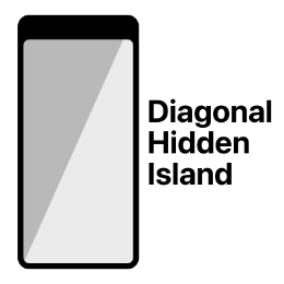 Diagonal Hidden Notch wallpaper for new style iPhone models with Dynamic Island